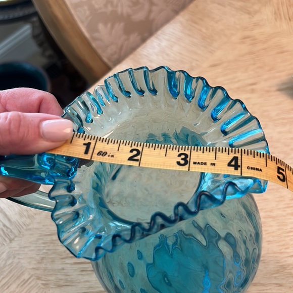 Blown Glass Pitcher with Ruffled Top - Picture 11 of 11